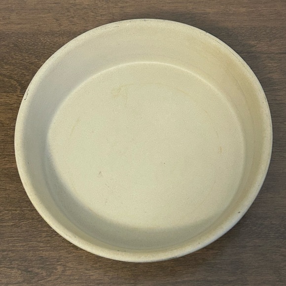 PAMPERED CHEF 8" ROUND STONEWARE BAKING DISH ~ TOASTER OVEN SIZE ~ MADE IN USA - Picture 3 of 7